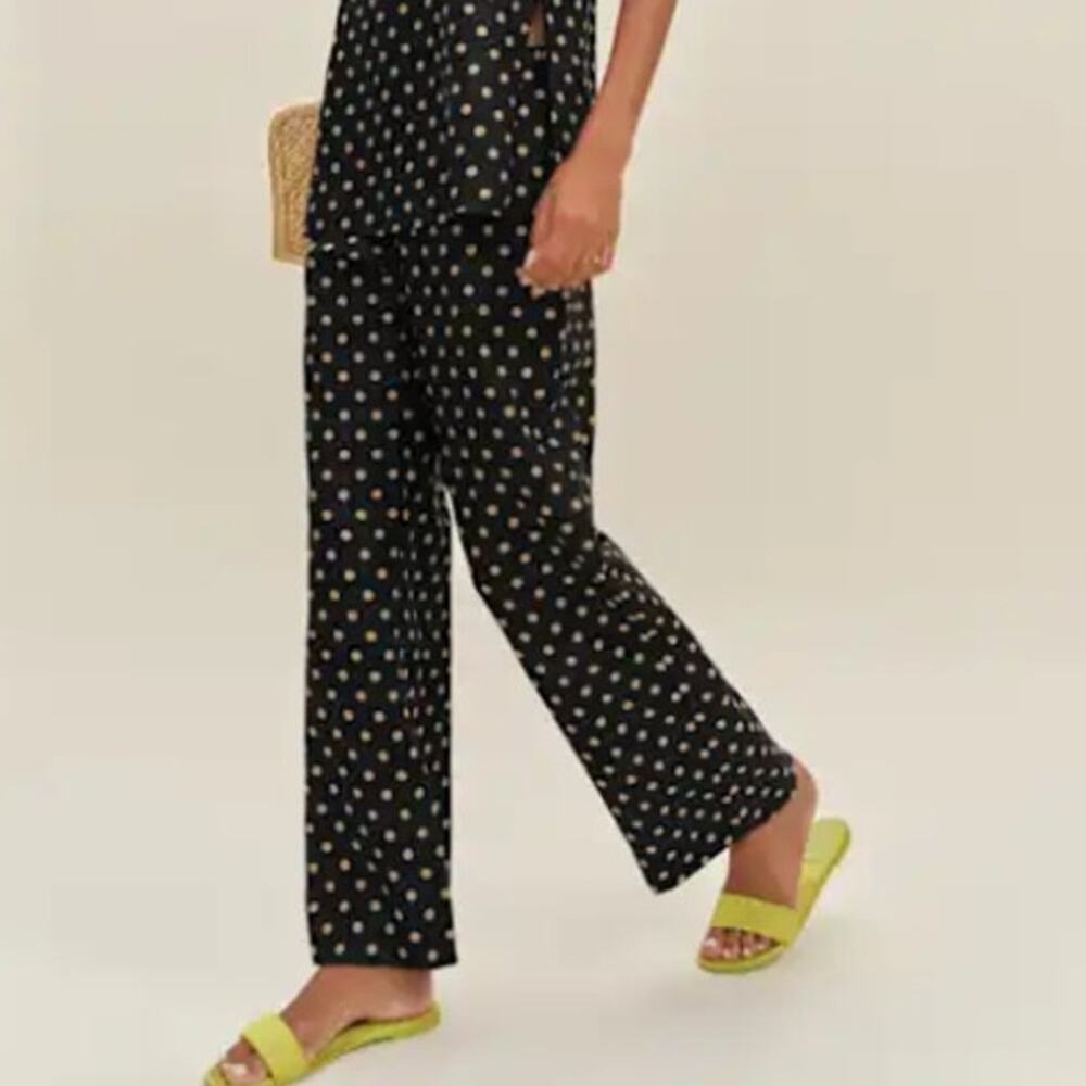 Reformation Women's Black Kristen Linen Pants Size M